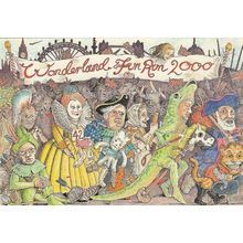 Ken Livingstone Mayor Of London Alice In Wonderland Comic Postcard