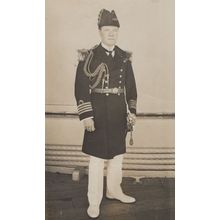 Naval Commander Ship Captain Antique Real Photo Postcard