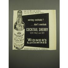 1955 Widmer's Cocktail Sherry Advertisement - Serving cocktails?