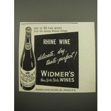1955 Widmer's Rhine Wine Ad - Delicate, dry, taste-perfect