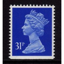 X1056 31p Ultramarine LITHO WALSALL IMPERF BOTTOM Unmounted Mint GB Machin