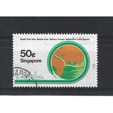 Singapore.SG537 50c Map showing Route of Cable and Vercors.Fine Used.Jul25