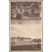 New County Hall from Air and Earth, London, 1924 - JM Black Postcard