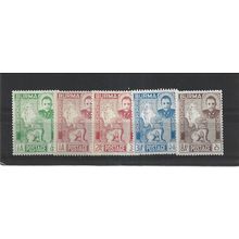 Burma.Independence Day set of 5.Mounted Mint.Jul25