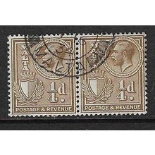 MALTA 1930 GEORGE V ¼d PAIR USED SG193 X 2