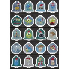 DISNEY'S PIXAR, IT'S THE HOLIDAYS, USED SET OF 20 SELF-ADHESIVE MY STAMPS.