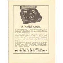 brown instrument company 1922 portable pyrometer precision vintage ad