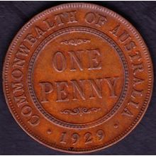 1929 Australia 1 Penny Coin