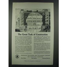 1919 American Telephone and Telegraph Company Ad - Great Task of Construction