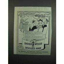 1954 Underwood Deviled Ham Ad - Mrs. Jones is Elected