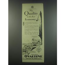1949 Ovaltine Drink Ad - Why Quality is the best economy