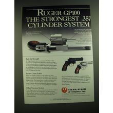 1989 Ruger GP100 Revolver Ad - Ruger GP100 the strongest .357 cylinder system