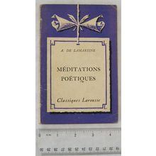 1957 A. de Lamartine, Meditations Poetiques, Classiques Larousse