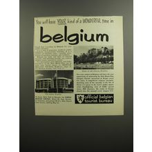 1952 Belgian Tourist Bureau Ad - You will have your kind of a wonderful time