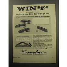 1967 Swingline Staplers Ad - Win $1.00 100 prizes every week! Write a gag line