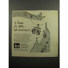 1955 BEA British European Airways Ad - In Europe fly BEA - most Americans do