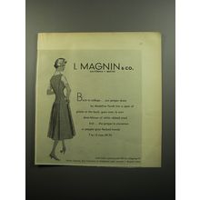 1957 I. Magnin Madeline Fauth Dress Ad - Back to college