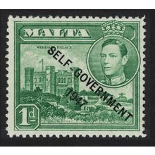 Malta Verdala Palace 1d green 'SELF-GOVERNMENT' 1948 MNH SG#236