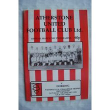 1992 programme Atherstone United v. Dorking, FA Challenge Trophy 1st round