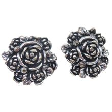 Rose Earrings 2.2 CM Silver Coloured Friction Backs Ladies Jewellery Stud