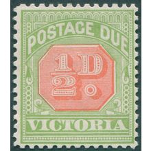Victoria 1909 ½d dull scarlet & pea-green Postage Due SGD34b unused