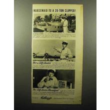 1942 Kellogg's Corn Flakes Cereal Ad - 20-Ton Clipper