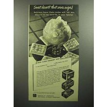 1945 Nabisco Snow Flake Sodas Cracker Ad - Saves Sugar