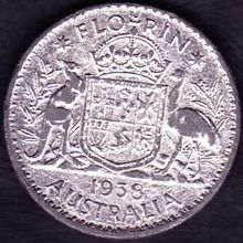 1938 Australia Florin (2 Shillings) coin "Replica"