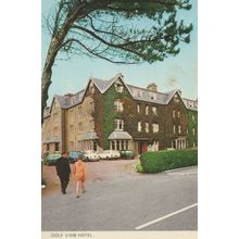 Golf View Hotel Nairn Scotland Classic Cars in Park 1970s Postcard