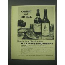 1960 Williams & Humbert Carlito and Dry Sack Sherry Ad
