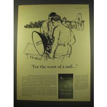 1960 Royal Air Force Ad - For the Want of a Nail