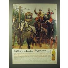 1960 White Horse Scotch Ad - Eight days to London! The stirrup cup