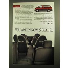 1991 Toyota Previa Ad - You Are in Row 3, Seat C