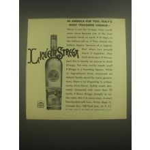 1962 Liqueur Strega Ad - In American for you: Italy's most treasured Liqueur