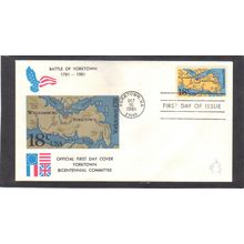 FDC Andrews Cachet 1937 18c Yorktown (Cachet-U/A) CV00760