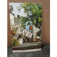 THE HIGH STREET, CLOVELLY, DEVON unused 1970 postcard by Valentine... donkeys =