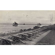 Helsinger Udsigt Fra Kronborg Military Cannon Antique Denmark Postcard