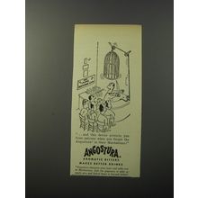 1953 Angostura Aromatic Bitters Ad - cartoon by Virgil Partch - and this device