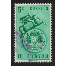 Venezuela Arms of Venezuela and Bolivar Statue 5c 1951 Canc SG#922 Sc#499
