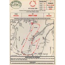 CWM Sere via Pen Y Fan 1994 Rambling Welsh Map PB Postcard