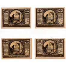 1921 Germany Harburg Notgeld Set of 4 Notes (1526)