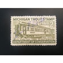 ICOLLECTZONE US 1960 Michigan Trout Stamp VF used
