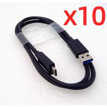 LOT OF 10 DELL SUPER HIGH SPEED USB-C to USB-A 3.1 CABLE E118077-D 3 FT CABLE