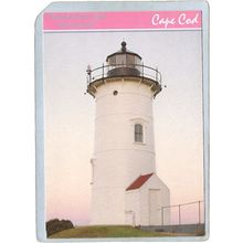 MA Woods Hole Lighthouse Postcard Nobeska Light Cape Cod lighthouse_box1~538