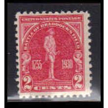 688 2c Battle of Braddock Just Clears MNH O2614