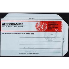 Australia. Aerogramme. 1968 10c Canberra Used