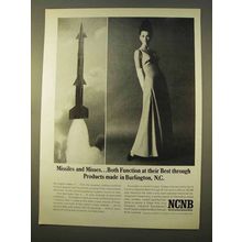 1963 North Carolina National Bank Ad - Missiles, Misses