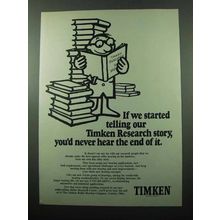 1969 Timken Bearings Ad - Our Research Story