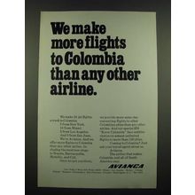 1970 Avianca Airline Ad - More Flights to Colombia