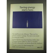 1975 AGA American Gas Association Ad - Saving Energy